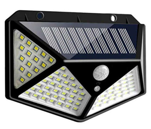 100 LED Waterproof Solar Power Wall Lights, Motion Sensor 270 Degrees Security Outdoor Lamps